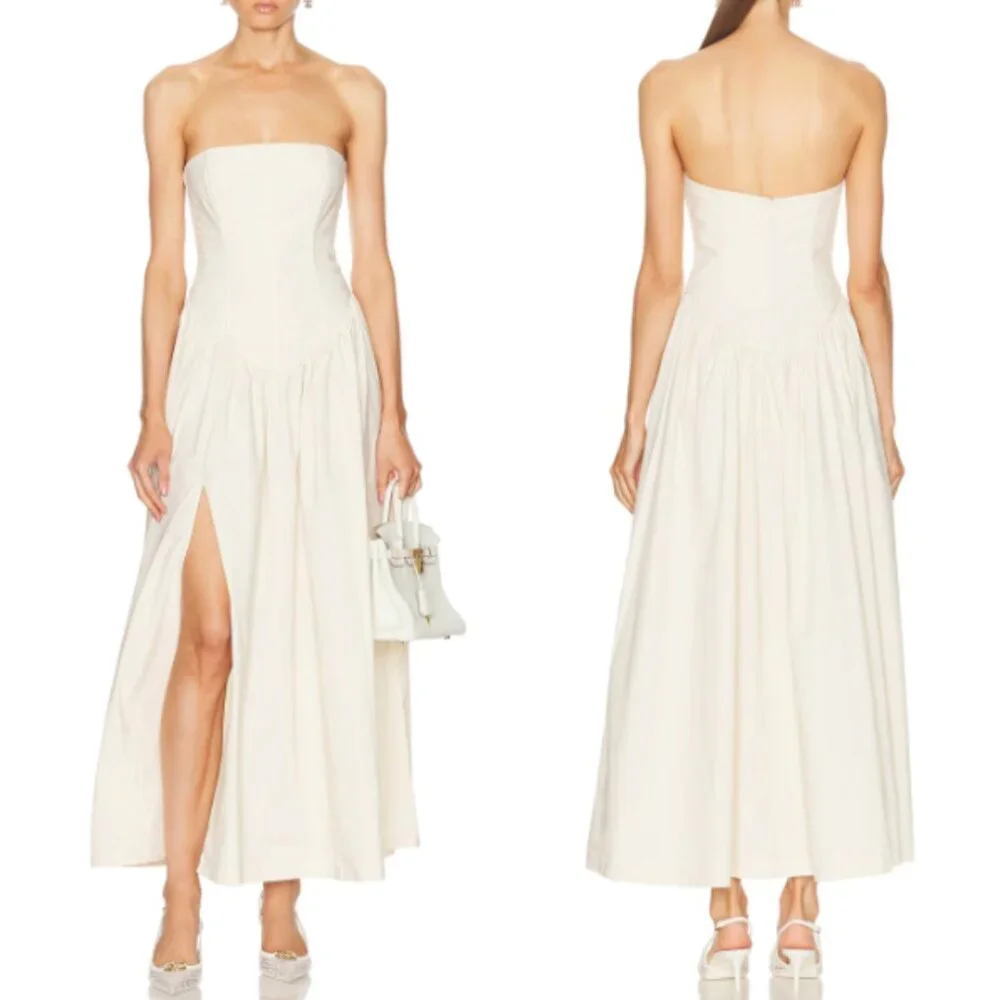 knee length dresses for ladies Aja Strapless Maxi Dress -Pre Order – House of Aama main image 0